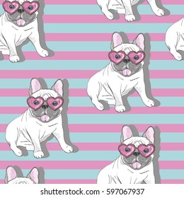 Bulldog Pattern - Vector Illustration