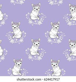 bulldog pattern, vector, illustration