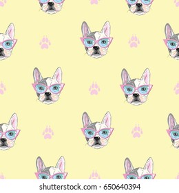 bulldog pattern, vector, illustration
