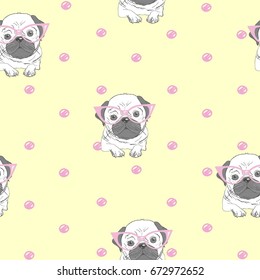 bulldog pattern , vector illustration