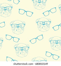 bulldog pattern, vector, illustration