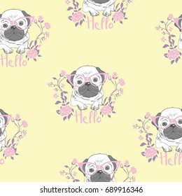 bulldog pattern, vector, illustration