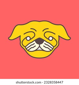 bulldog pets cute mascot head modern colorful logo icon vector illustration