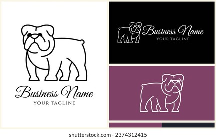 bulldog pit bull logo template