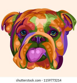 Bulldog Pop Art Vector Illustration