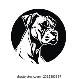 Bulldog portrait vector illustration on black background