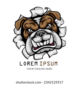 bulldog puppy dog cartoon head logo