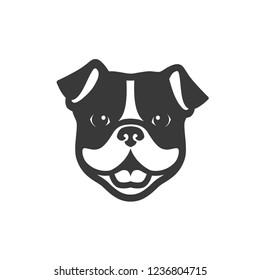 Bulldog puppy face - isolated outlined vector illustration