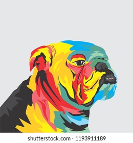 bulldog rainbow vector