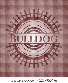 Bulldog red badge with geometric pattern. Seamless.
