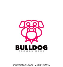 Bulldog red line symbol icon logo 