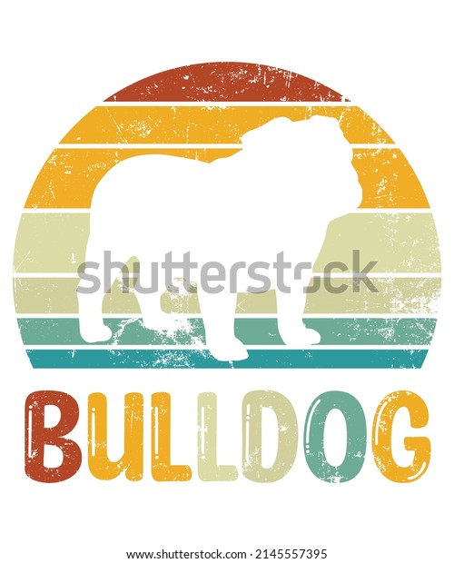 Bulldog Retro Vintage\
Sunset T-shirt Design template, Bulldog on Board, Car Window\
Sticker, POD, cover, Isolated white background, White Dog\
Silhouette Gift for Bulldog\
Lover