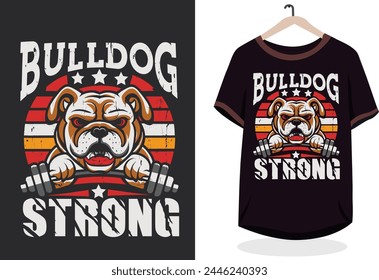 bulldog retro vintage t-shirt design vector.....