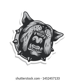 bulldog roar sticker illustration vector