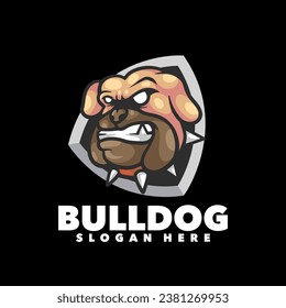 Bulldog Shield mascot logo for sport and gaming 