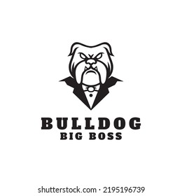 bulldog silhouette icon logo design