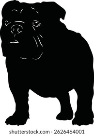 Bulldog silhouette Illustration Vector ArtWork Full Black