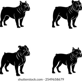 Vector de ilustración de Imagen de silueta de bulldog