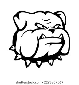 bulldog silhouette logo design. angry dog head vector illustration.