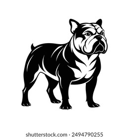 bulldog silhouette vector black and white Color 