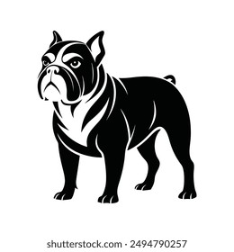 bulldog silhouette vector black and white Color 