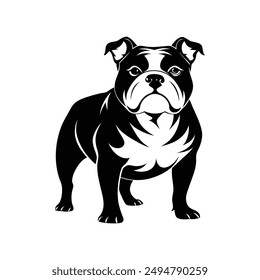 bulldog silhouette vector black and white Color 