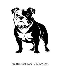 bulldog silhouette vector black and white Color 