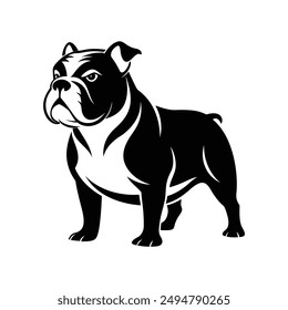 bulldog silhouette vector black and white Color 