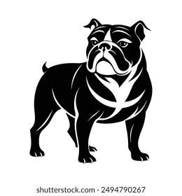 bulldog silhouette vector black and white Color 
