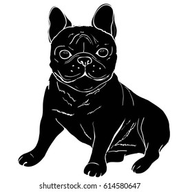 bulldog silhouette    vector  illustration