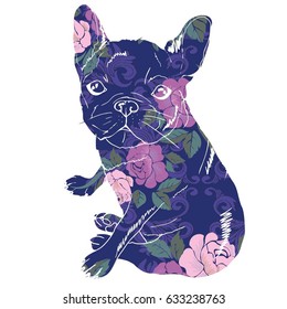 bulldog silhouette, vector, illustration