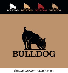 bulldog smart security logo, silhouette of strong and clever animal, vevtor illustrations