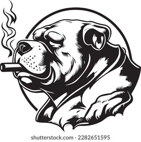 Estilo de diseño monocromo con el logotipo de cigarrillos Bulldog Smoke A Cigar