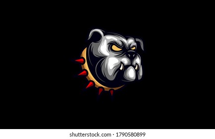 Bulldog with spiked collar vector, bulldog logo