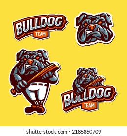 Logo-Maskottdesign von Bulldog für Sport