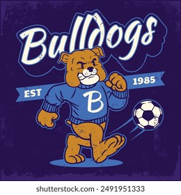 Bulldog Sport Mascot Shirt Design in Vintage Style