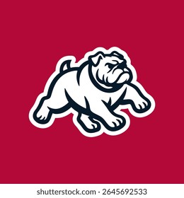 bulldog sports logo mascot vector illustration. angry cute dog cartoon design. Stylized full body dog graphic clip art