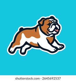 bulldog sports logo mascot vector illustration. angry cute dog cartoon design. Stylized full body dog graphic clip art