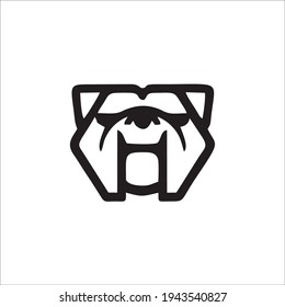 Bulldog Symbol Logo. Tattoo Design. Vector Illustration.