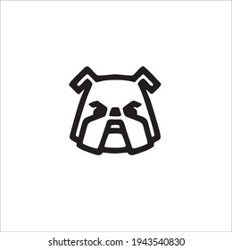 Bulldog Symbol Logo. Tattoo Design. Vector Illustration.