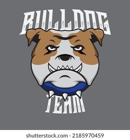 bulldog team logo, white and brown bulldog, mascotte of dog, gym logo, vector, vector logo