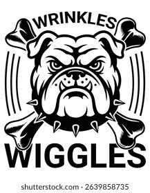Bulldog T-Shirt Design: Wrinkles and Wiggles with Bones