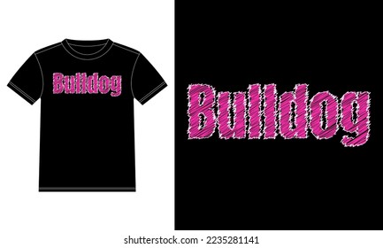 Bulldog Typography Dog Lover Gifts T-Shirt design template, Car Window Sticker, POD, cover, Isolated Black Background
