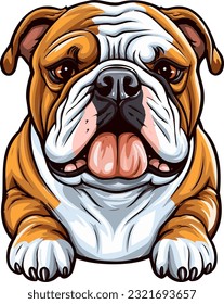 Vector Bulldog Carácter canino audaz y adorable