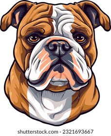 Vector Bulldog Carácter canino audaz y adorable