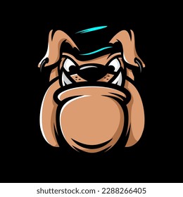 bulldog vector design wearing hat, dog head