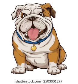 Bulldog vector featuring a bold and lovable canine character on a white background.