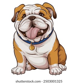 Bulldog vector featuring a bold and lovable canine character on a white background.