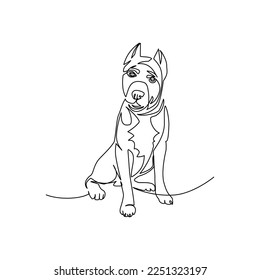 Bulldog vector illustration drawn in line art style	