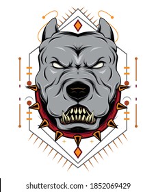 Bulldog vector illustration. Pitbull design template.